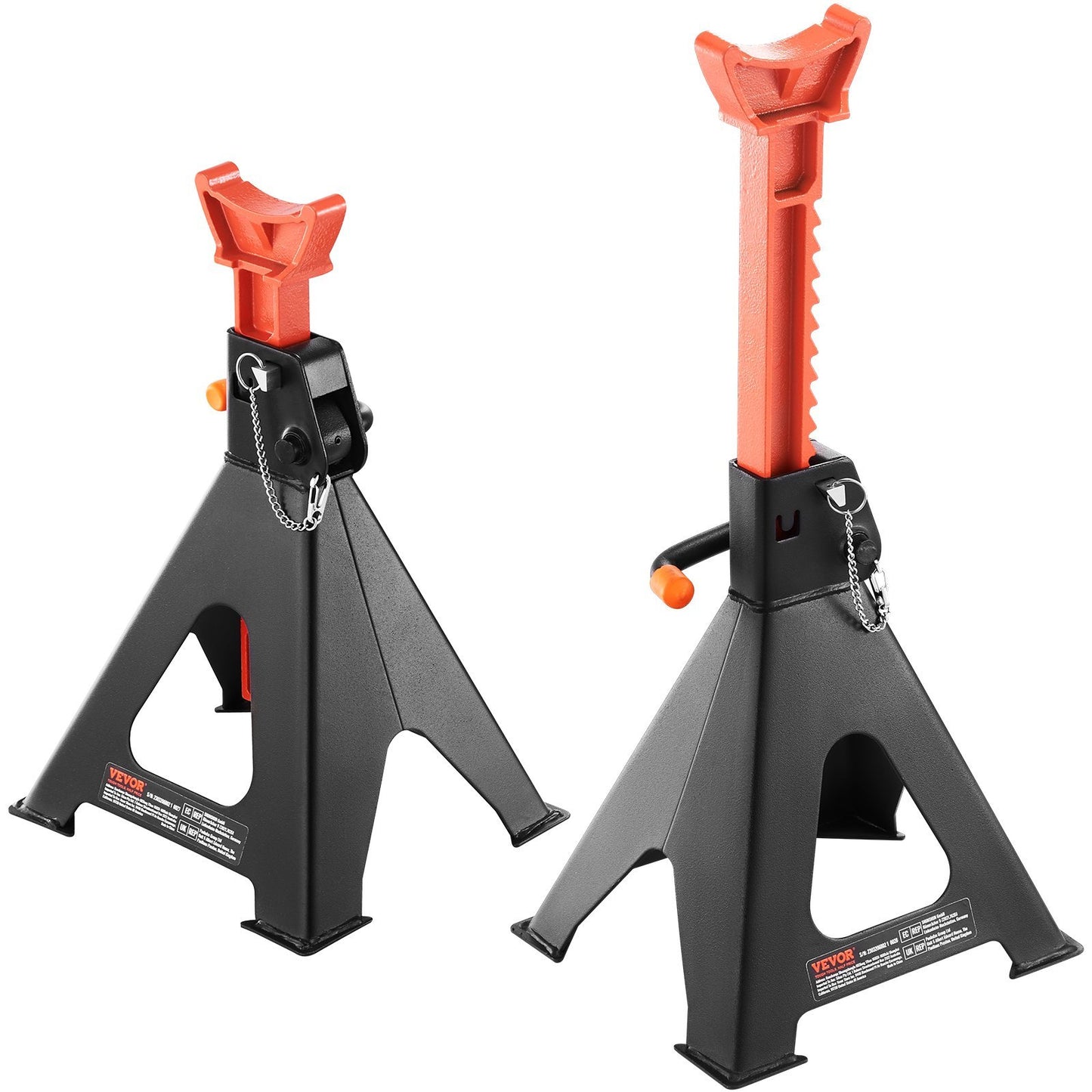 VEVOR Jack Stands, 6 Ton  13,000 Lbs Capacity Car Jack Stands Double Locking, 14.2 -23 Inch Adjustable Height, For Lifting SUV, Pickup Truck, Car And UTV ATV, Red, 1 Pair