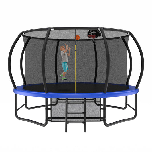 14 Foot Fenced Trampoline - Leisure Trampoline With Ladder And Rust Proof Coating, Prohibited Platform Temu