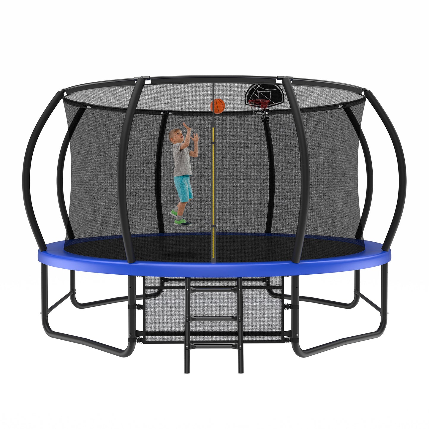 14 Foot Fenced Trampoline - Leisure Trampoline With Ladder And Rust Proof Coating, Prohibited Platform Temu