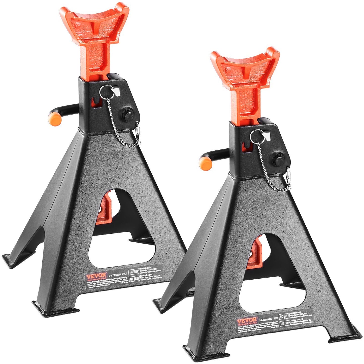 VEVOR Jack Stands, 6 Ton  13,000 Lbs Capacity Car Jack Stands Double Locking, 14.2 -23 Inch Adjustable Height, For Lifting SUV, Pickup Truck, Car And UTV ATV, Red, 1 Pair