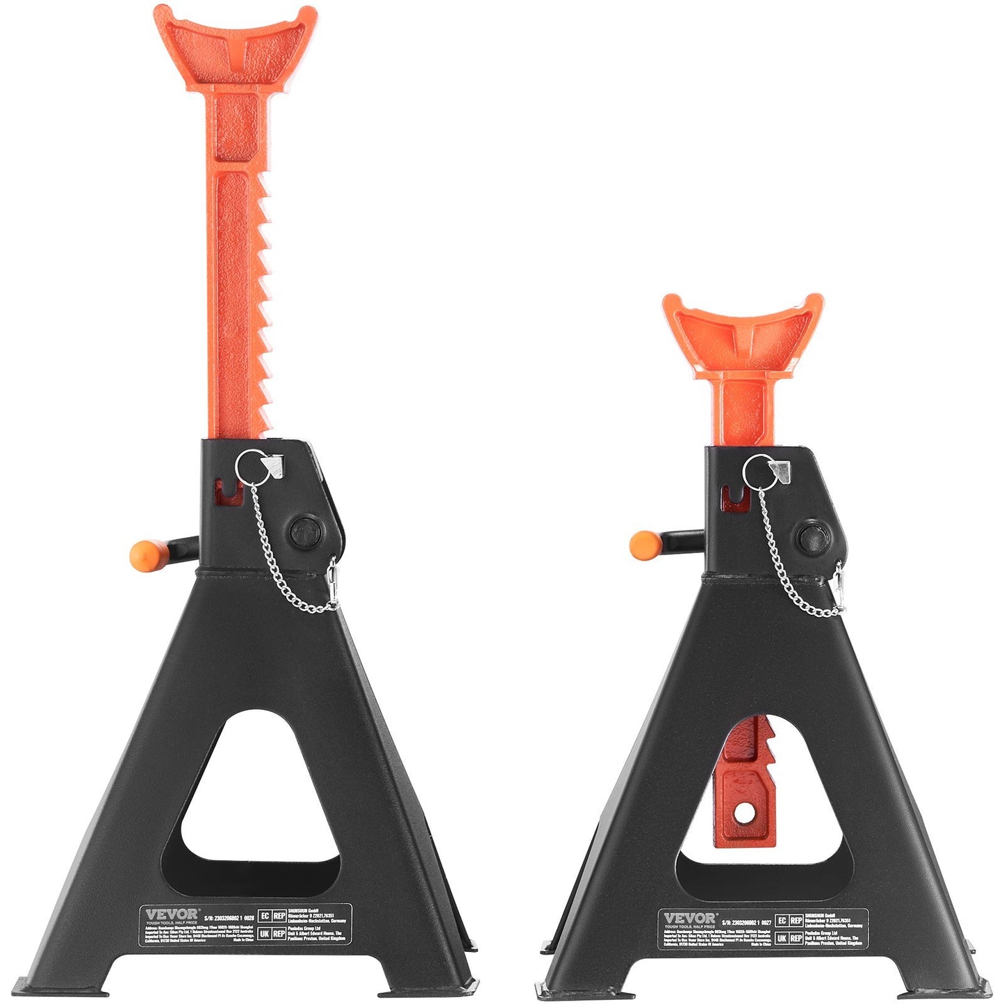 VEVOR Jack Stands, 6 Ton  13,000 Lbs Capacity Car Jack Stands Double Locking, 14.2 -23 Inch Adjustable Height, For Lifting SUV, Pickup Truck, Car And UTV ATV, Red, 1 Pair